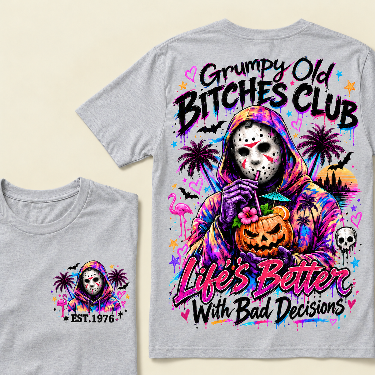 Custom Year Grumpy Old Bitches Club Life's Better With Bad Decisions  T-shirt