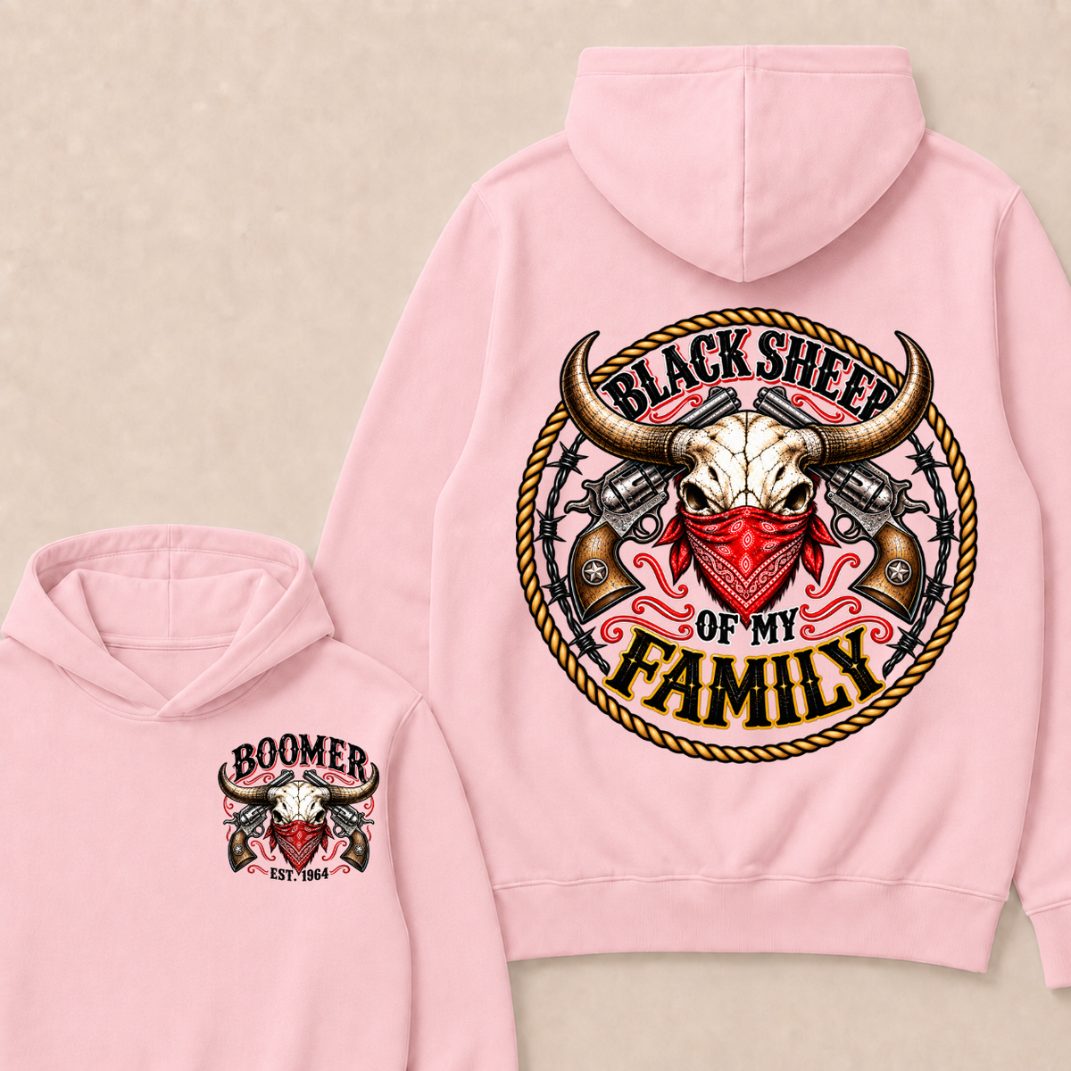Boomer Est. year Black Sheep Of My Family Hoodie