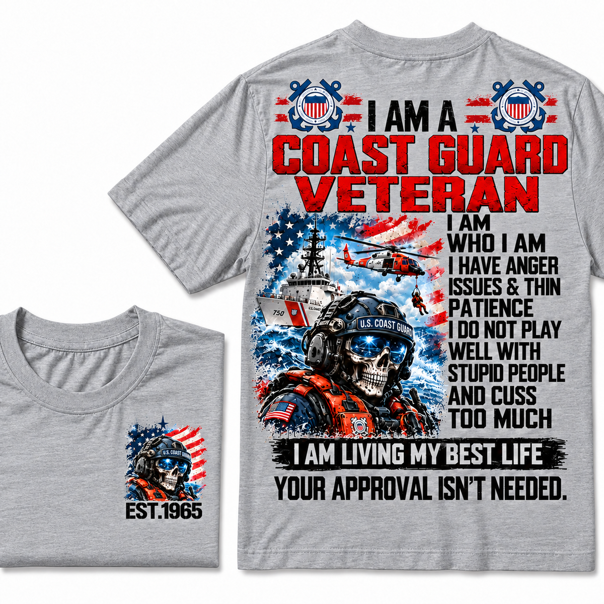 I Am A Coast Guard Veteran I Am Who I Am Custom Year T-shirts
