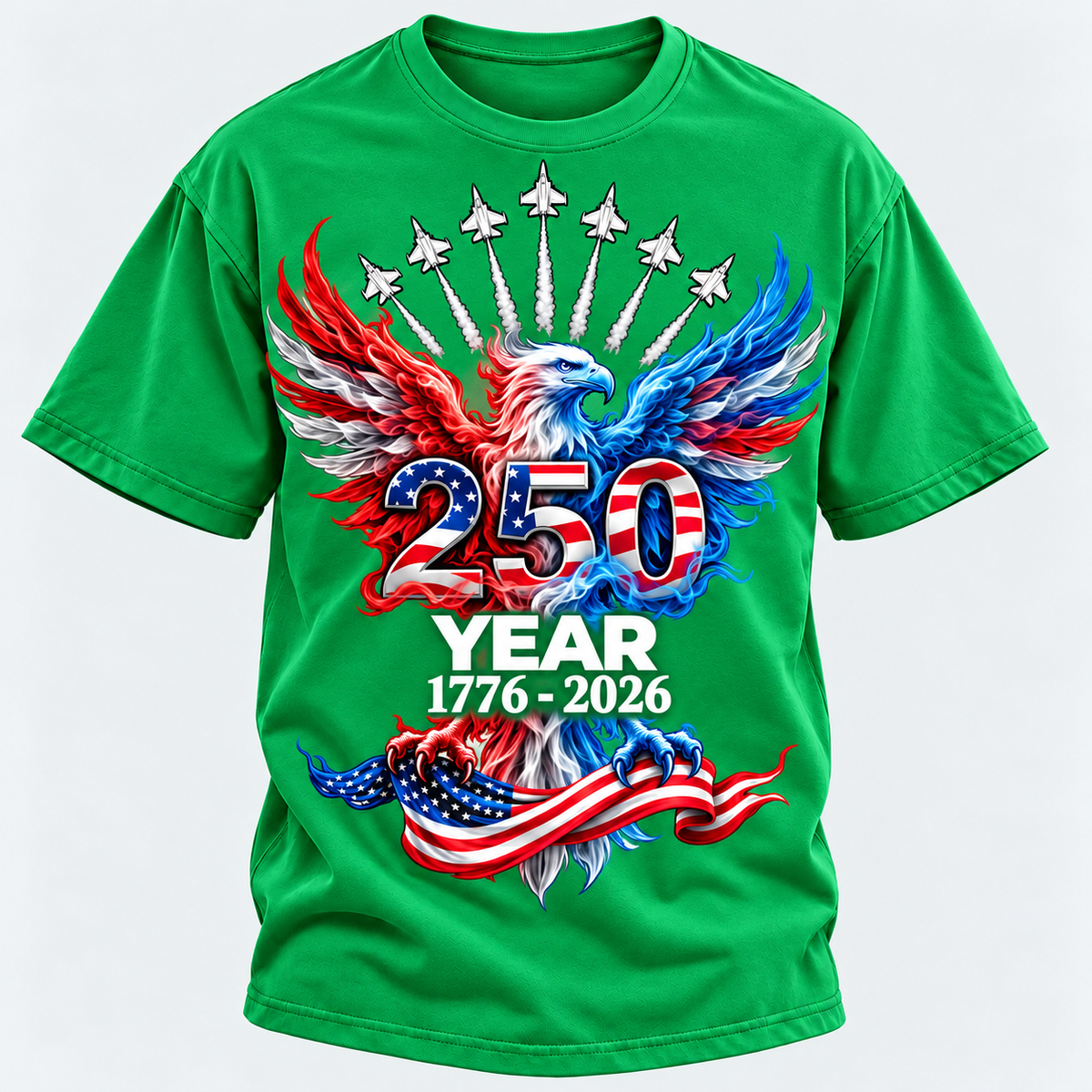 250 Year American Eagle Patriotic 1776-2026 Anniversary Graphic T-shirts