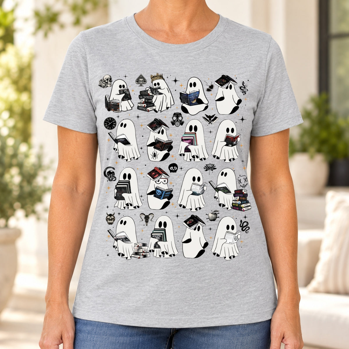 Ghosts Reading Dark Romance Series Books T-Shirt