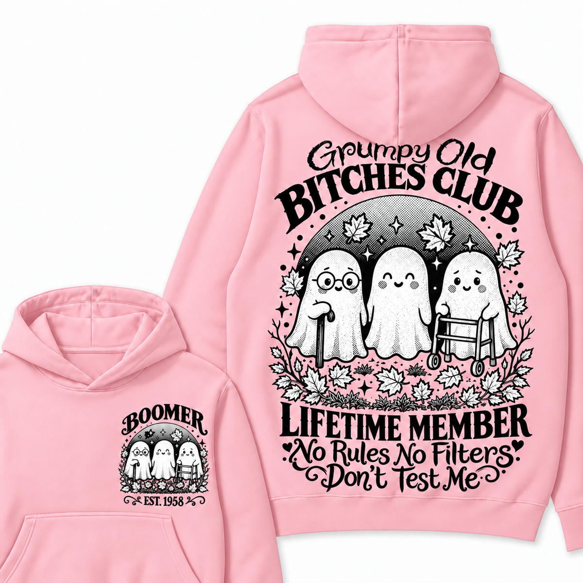 Custom Your Year Grumpy Old Bitches Club Lifetime Member Don't Try Me Hoodies