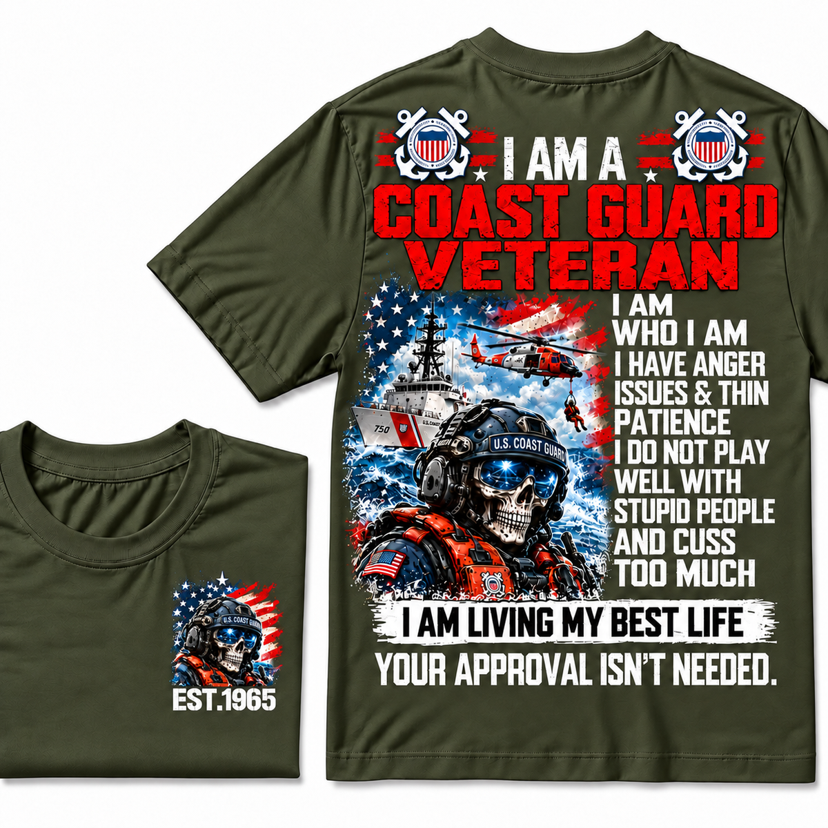 I Am A Coast Guard Veteran I Am Who I Am Custom Year T-shirts