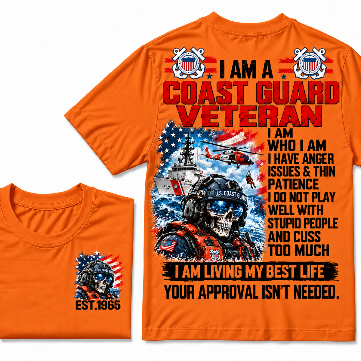 I Am A Coast Guard Veteran I Am Who I Am Custom Year T-shirts