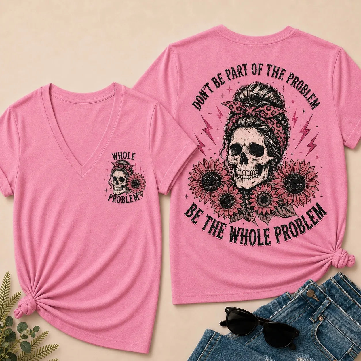 Be the Whole Problem V-Neck Tee