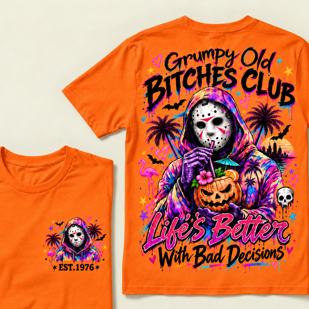 Custom Year Grumpy Old Bitches Club Life's Better With Bad Decisions  T-shirt