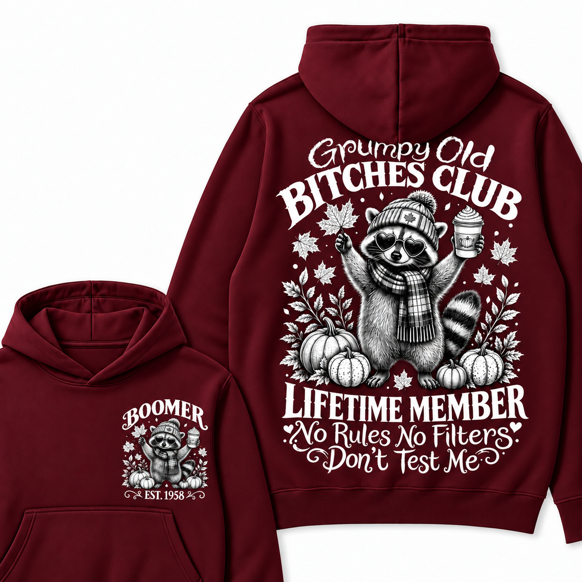 Custom Your Year Grumpy Old Bitches Club Lifetime Member Don't Try Me Hoodies