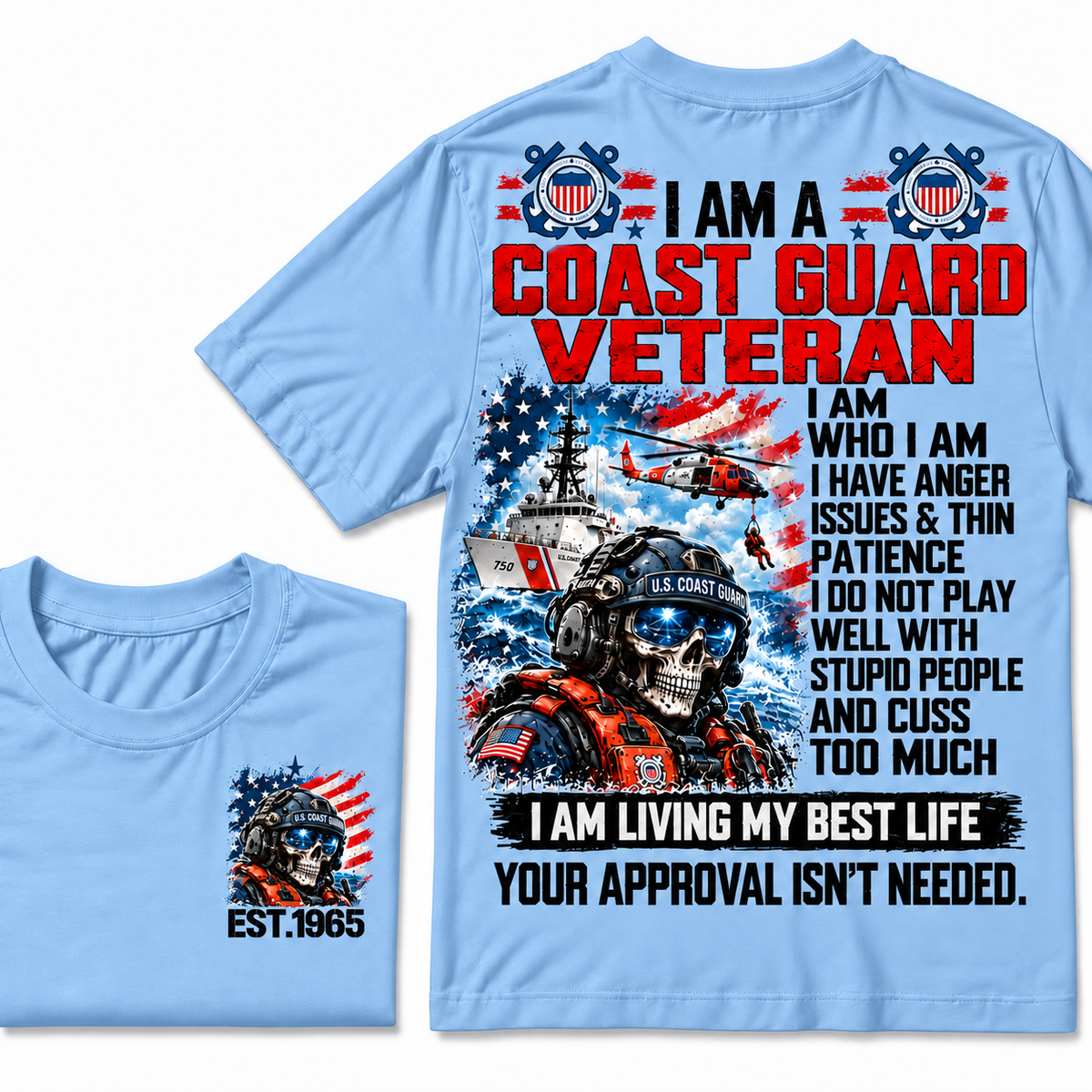 I Am A Coast Guard Veteran I Am Who I Am Custom Year T-shirts