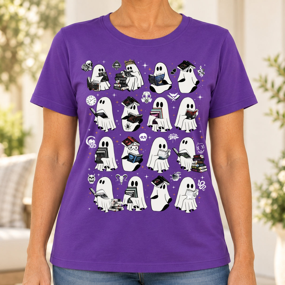 Ghosts Reading Dark Romance Series Books T-Shirt