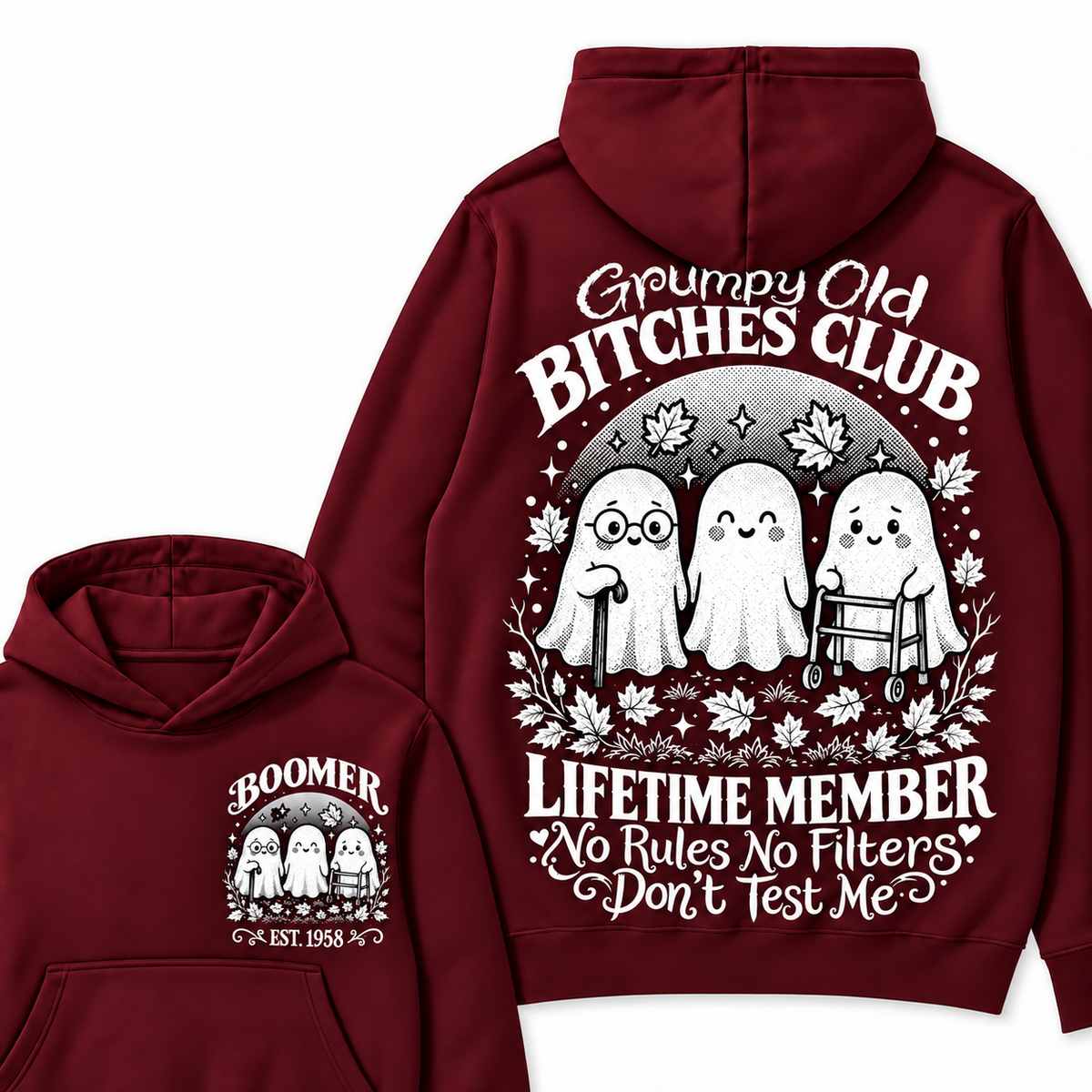 Custom Your Year Grumpy Old Bitches Club Lifetime Member Don't Try Me Hoodies
