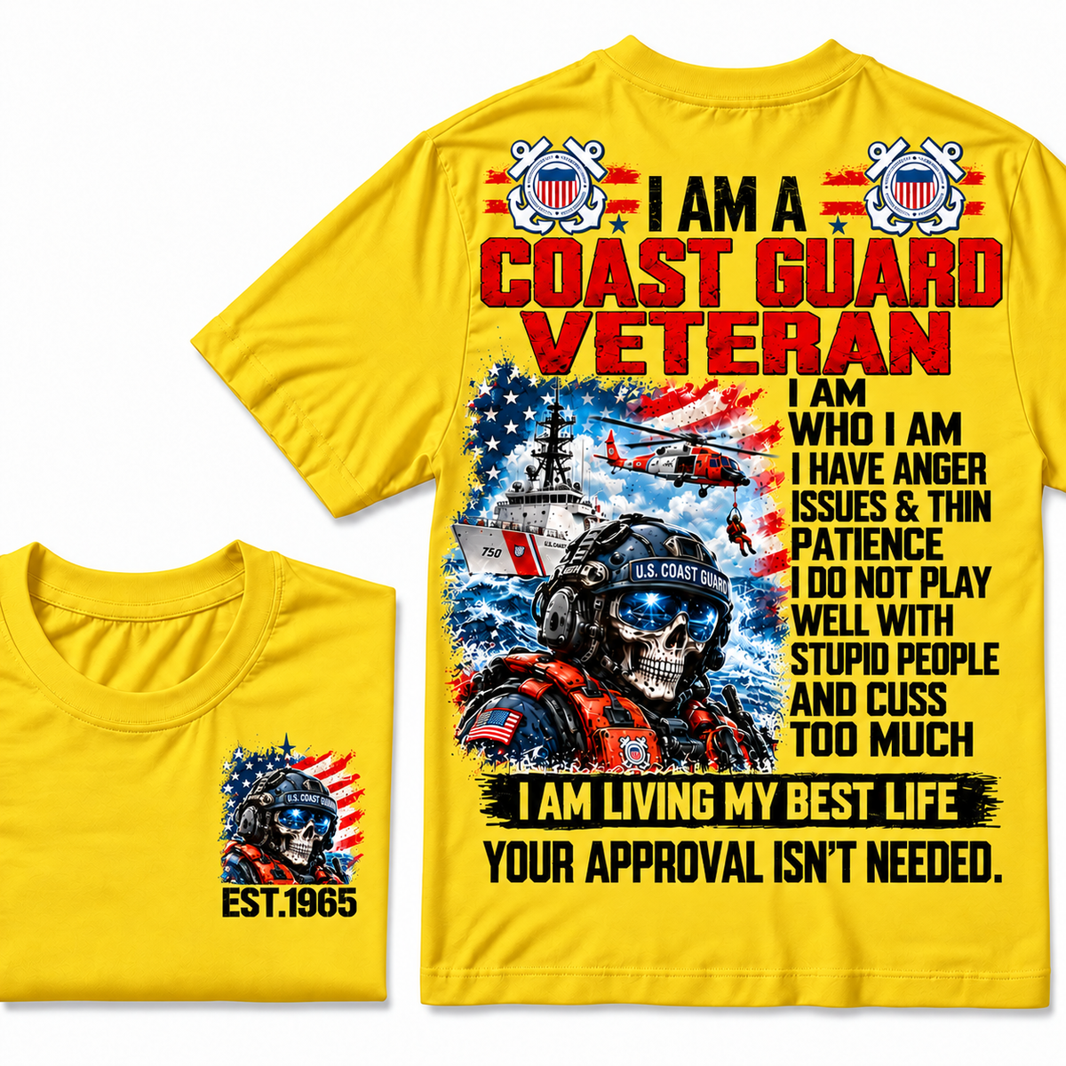 I Am A Coast Guard Veteran I Am Who I Am Custom Year T-shirts
