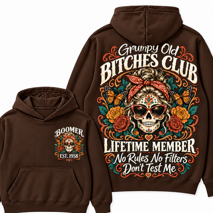 Custom Your Year Grumpy Old Bitches Club Lifetime Member Don't Try Me Hoodies