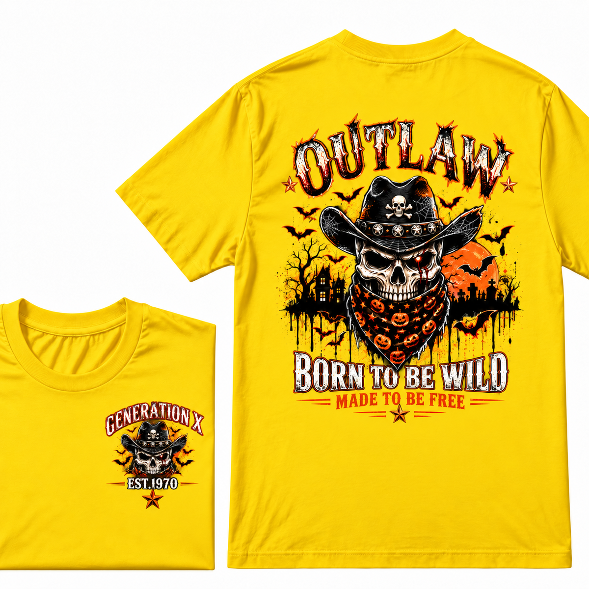 Outlan   Born To Be Wildmade To Be Free  Generation X EST.Year Tee