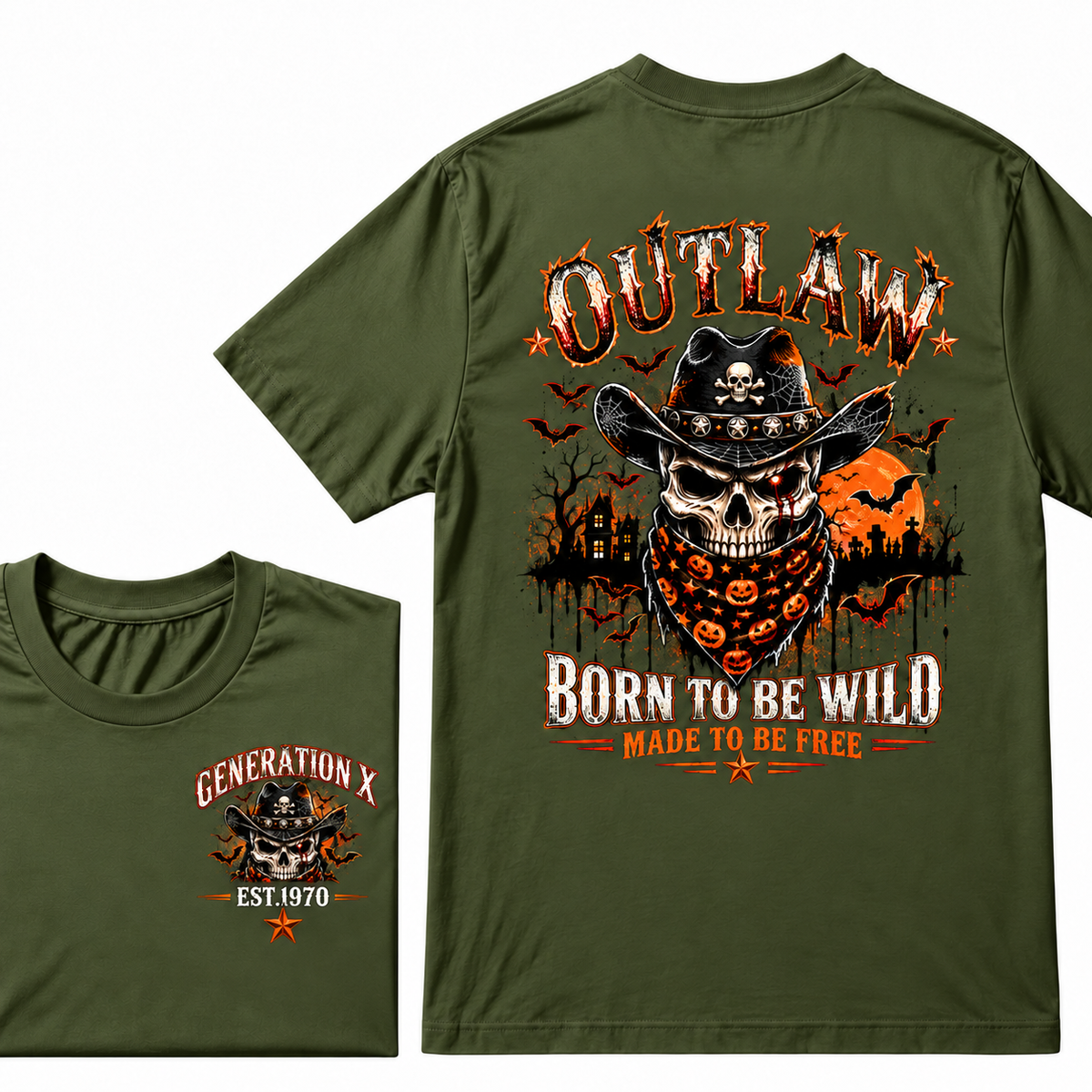 Outlan   Born To Be Wildmade To Be Free  Generation X EST.Year Tee