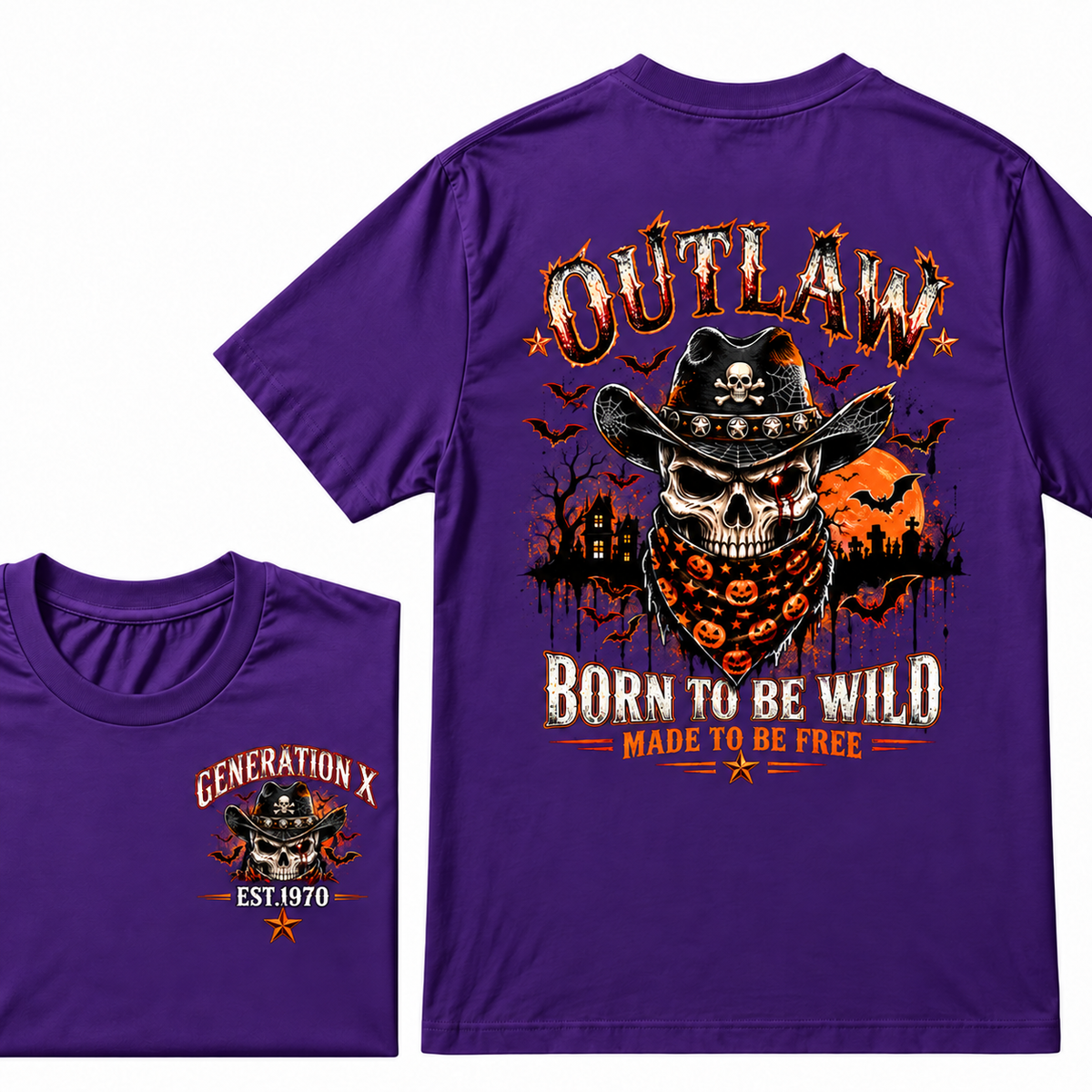 Outlan   Born To Be Wildmade To Be Free  Generation X EST.Year Tee