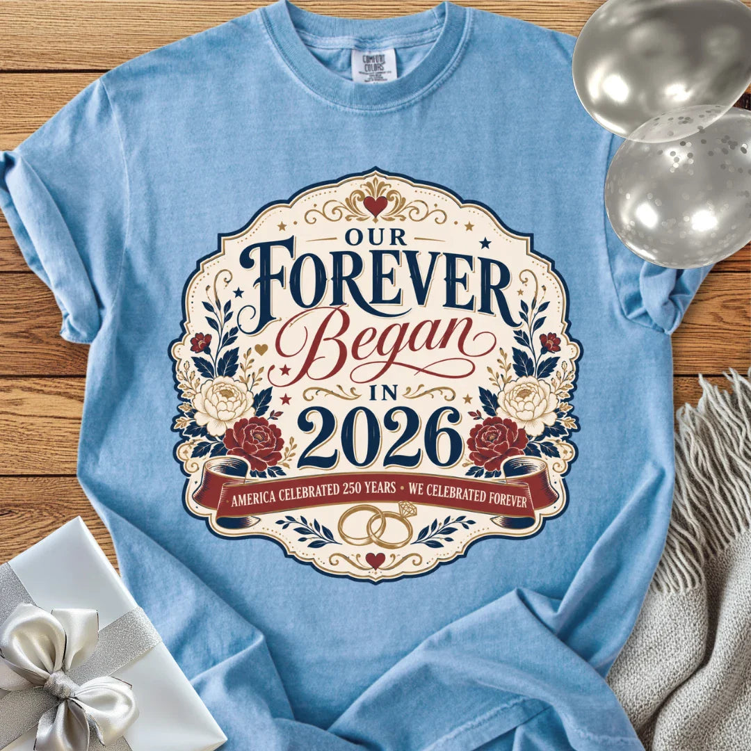 America Celebrated 250 Years, We Celebrated Forever, 2026 - Premium America 250 Wedding T-Shirt