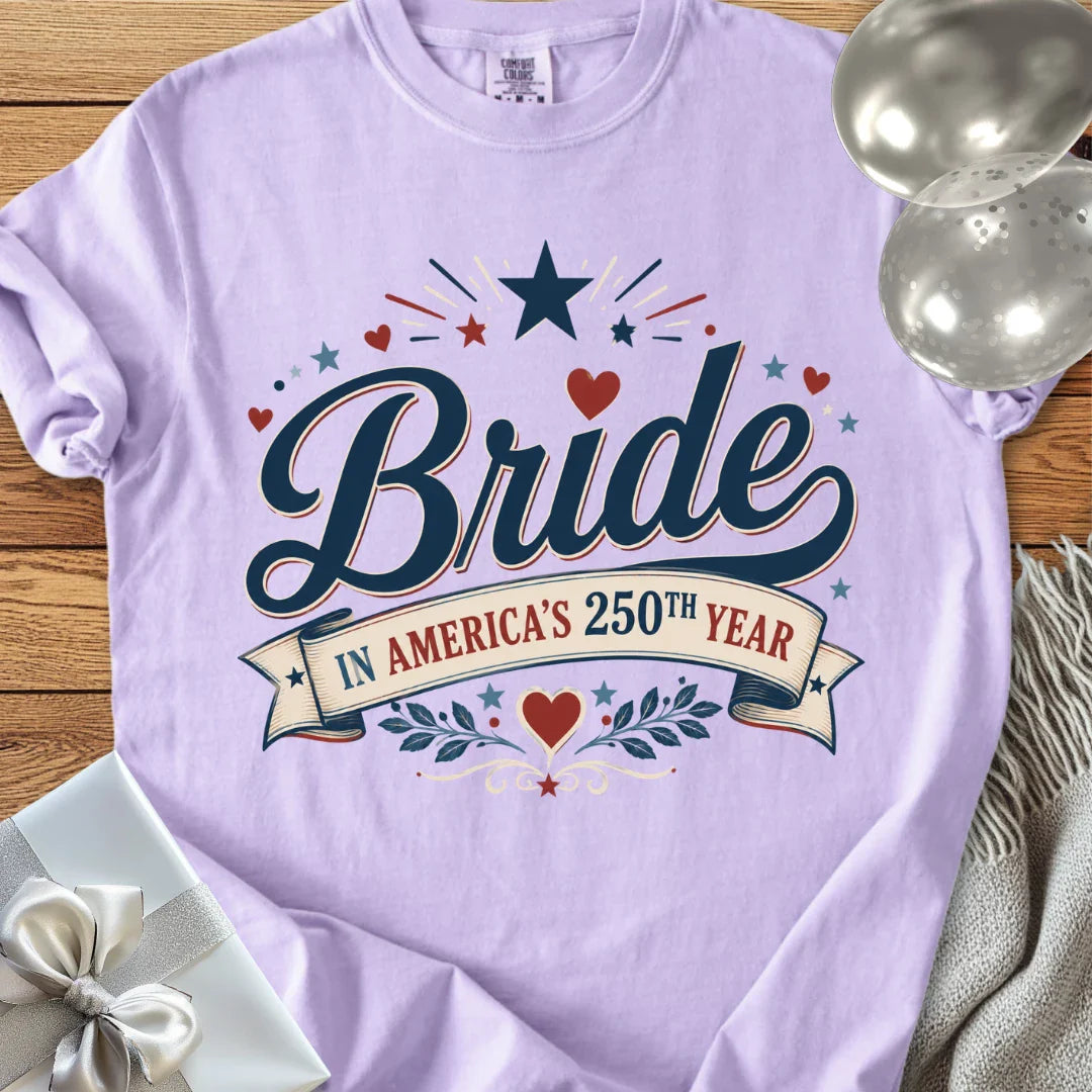 Bride in America’s 250th Year - Premium America 250 Wedding T-Shirt