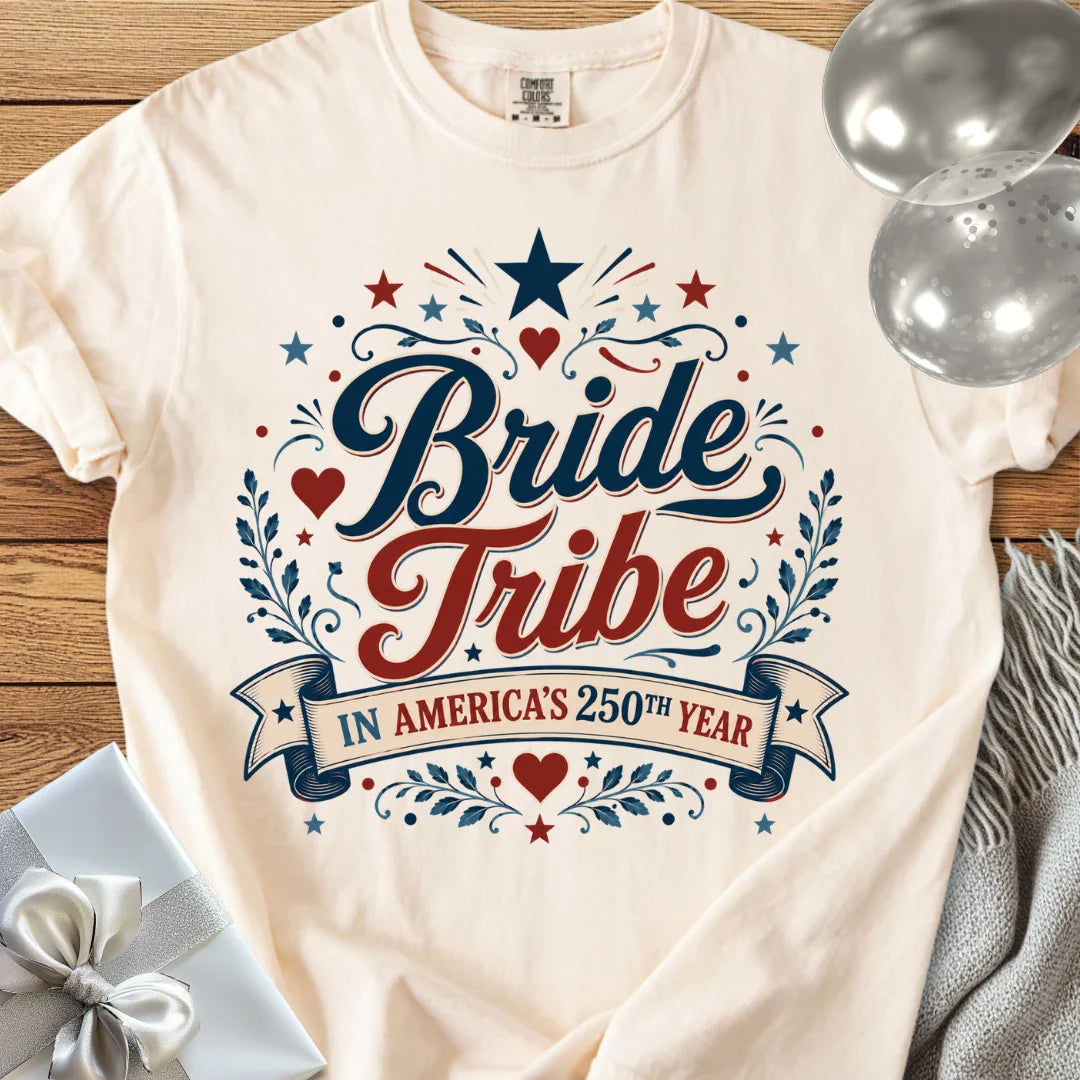 Bride Tribe In America's 250th Year - Premium America 250 Wedding T-Shirt