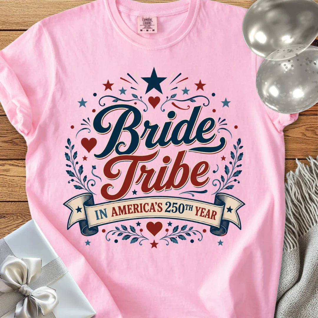 Bride Tribe In America's 250th Year - Premium America 250 Wedding T-Shirt