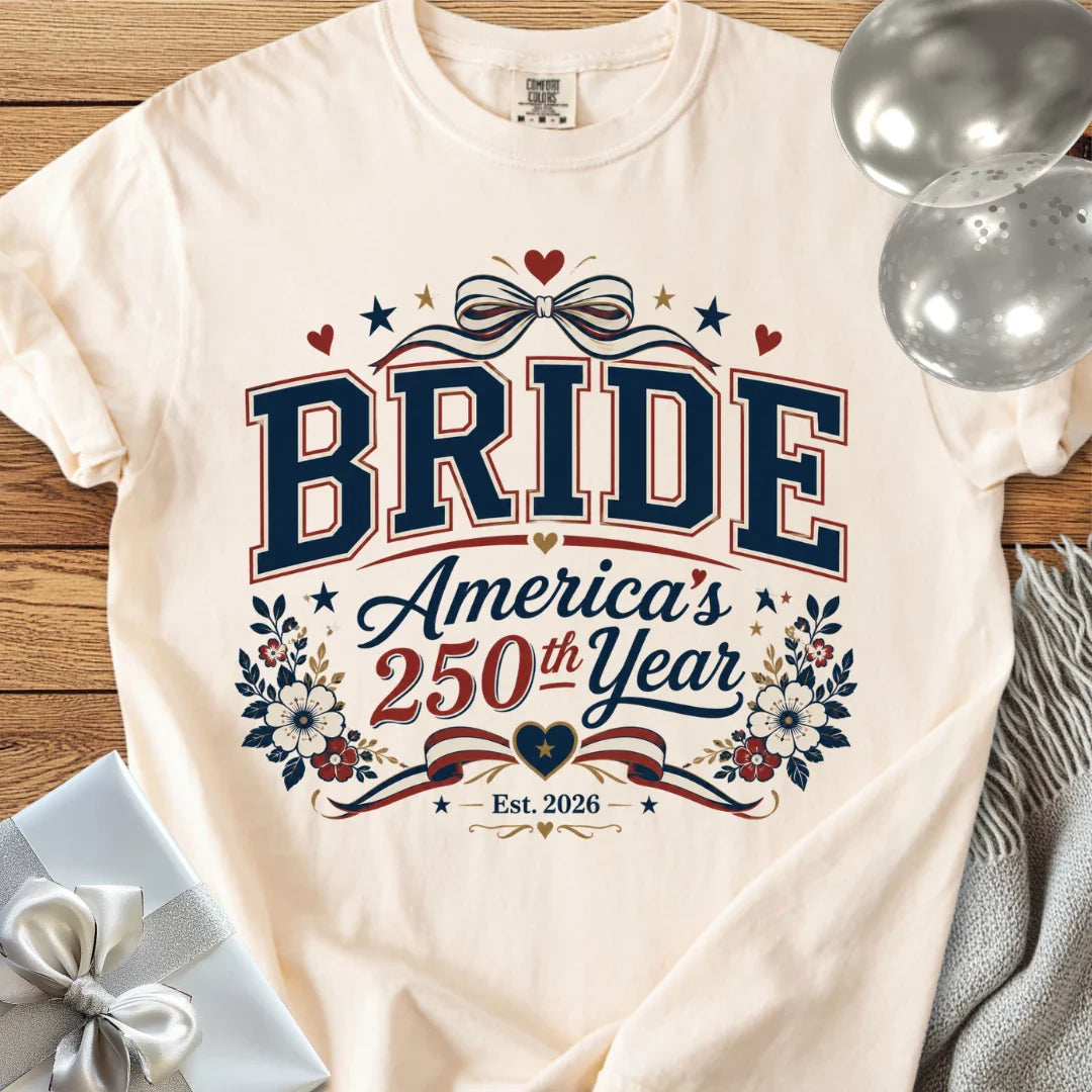 Bride America’s 250th Year 2026 - Premium America 250 Wedding T-Shirt