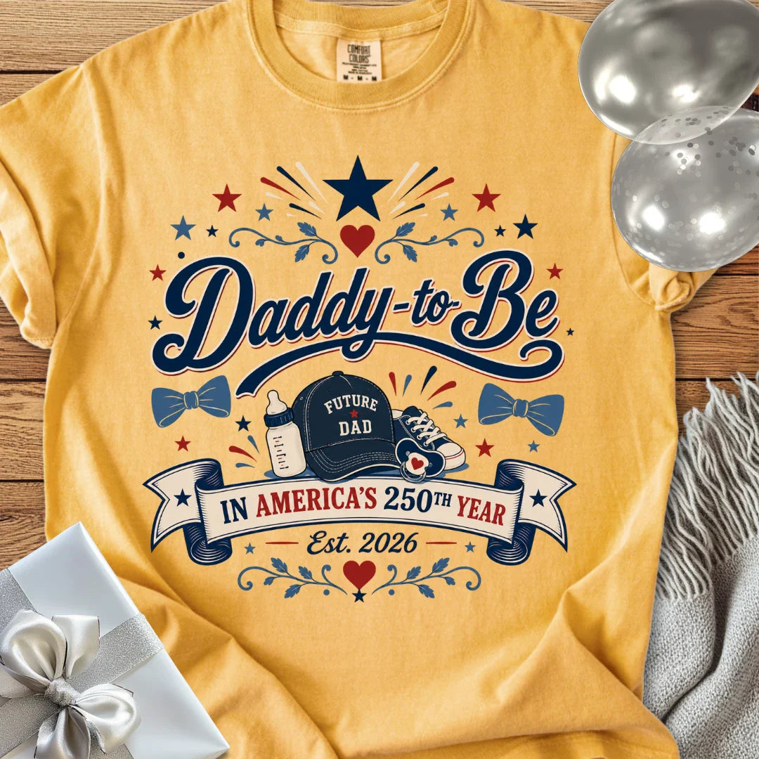 Daddy-to-Be In America's 250th Year - Premium America 250 T-Shirt