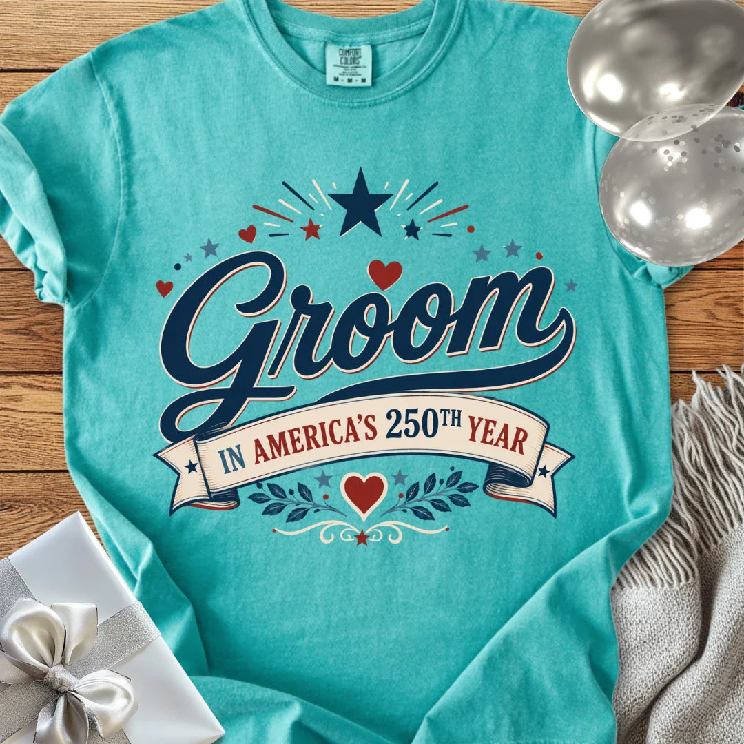 Groom In America’s 250th Year - Premium America 250 Wedding T-Shirt