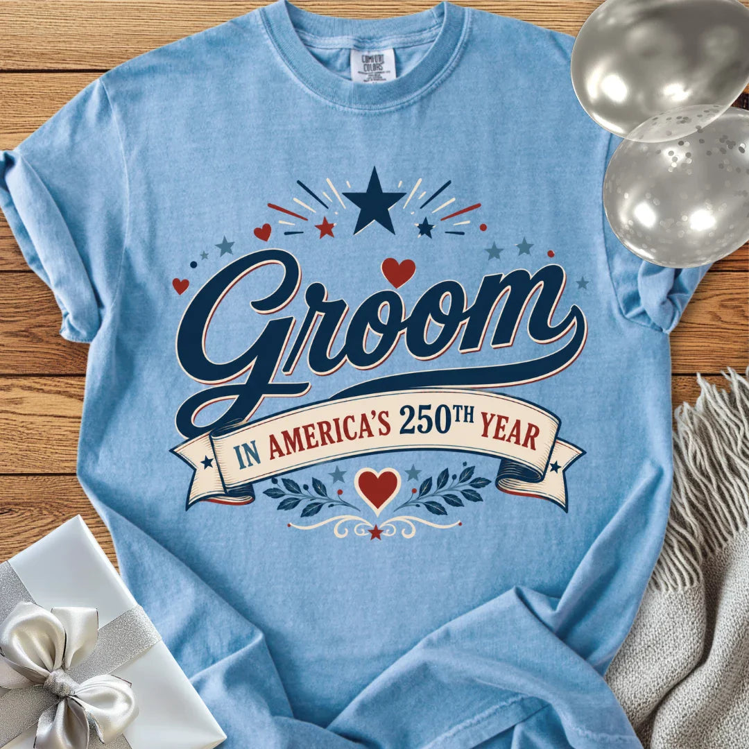 Groom In America’s 250th Year - Premium America 250 Wedding T-Shirt
