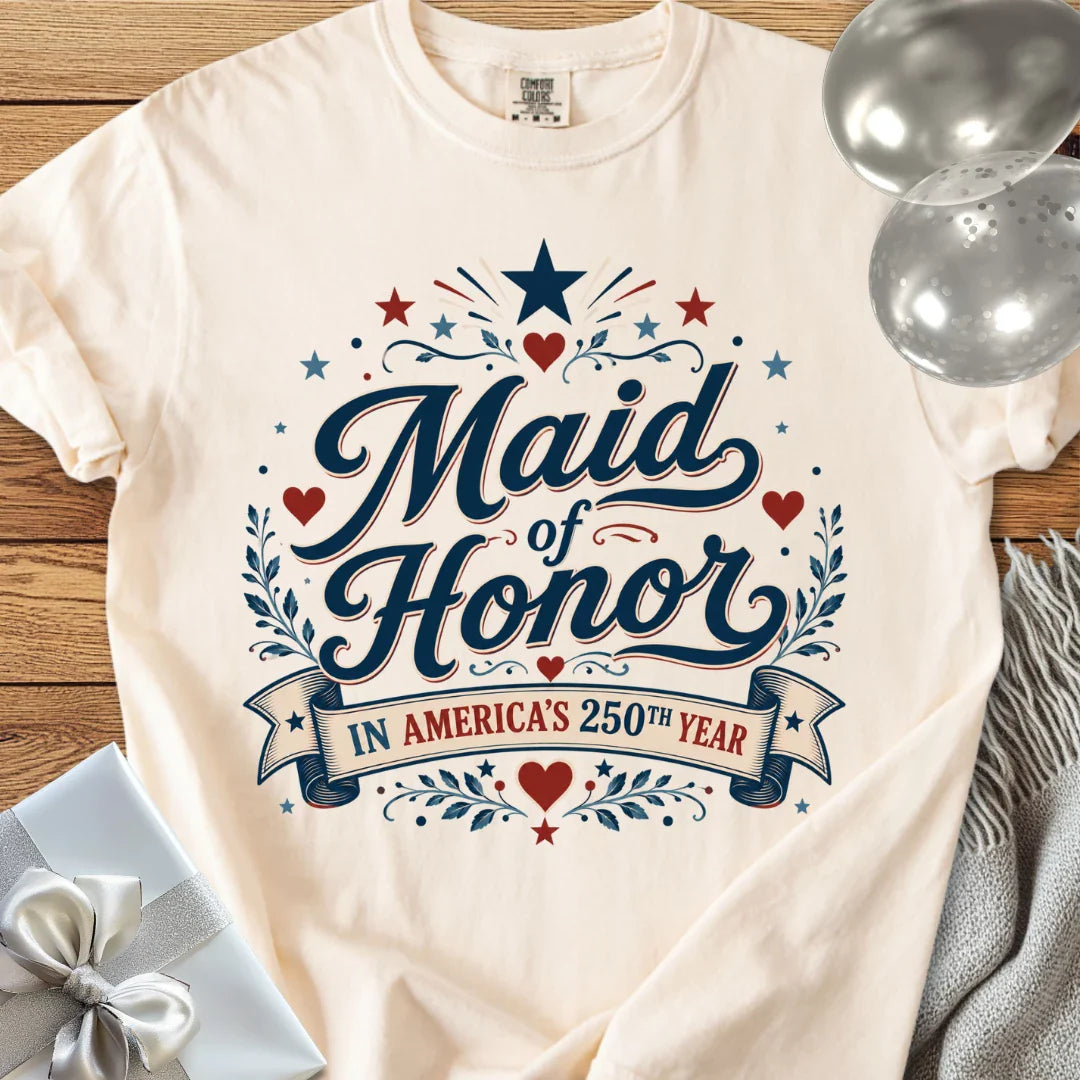 Maid of Honor In America's 250th Year - Premium America 250 Wedding T-Shirt