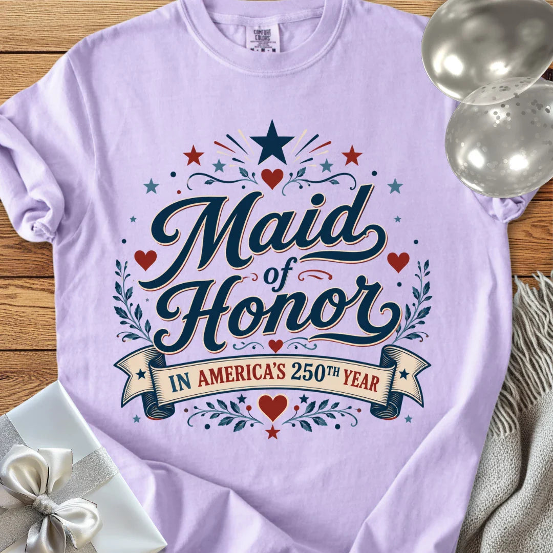 Maid of Honor In America's 250th Year - Premium America 250 Wedding T-Shirt
