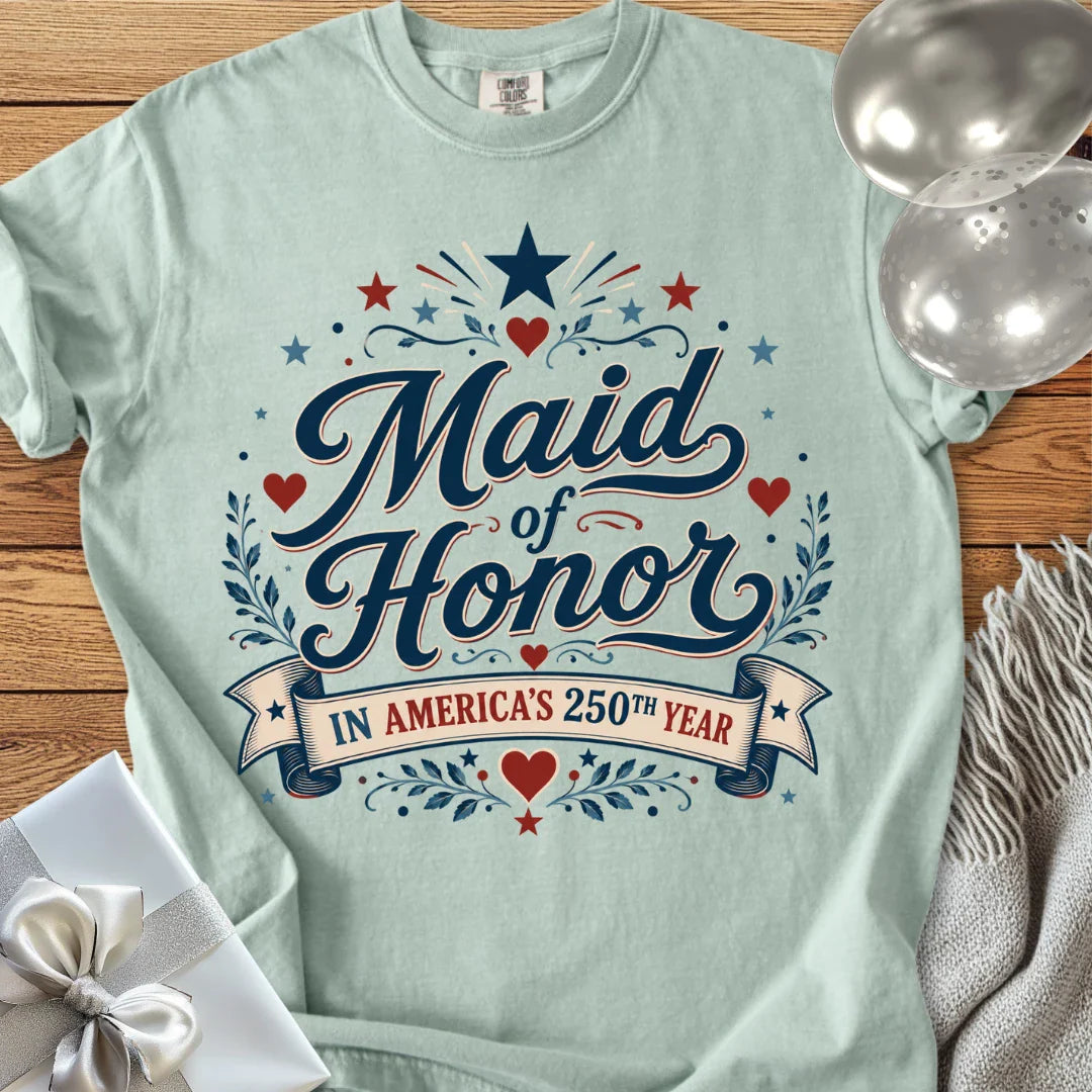 Maid of Honor In America's 250th Year - Premium America 250 Wedding T-Shirt