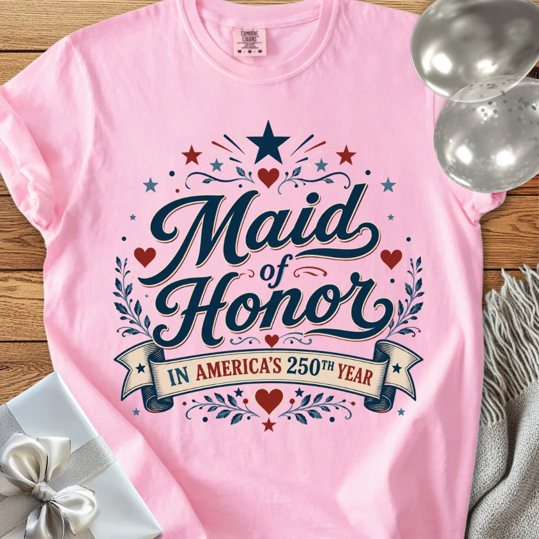 Maid of Honor In America's 250th Year - Premium America 250 Wedding T-Shirt