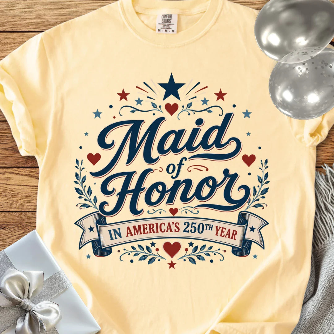Maid of Honor In America's 250th Year - Premium America 250 Wedding T-Shirt
