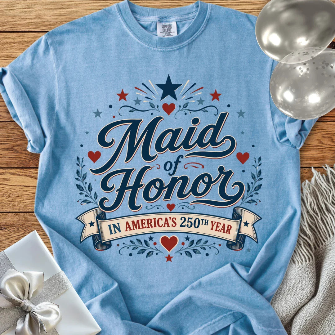 Maid of Honor In America's 250th Year - Premium America 250 Wedding T-Shirt