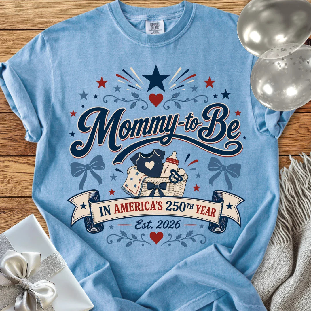 Mommy-to-Be in America’s 250th Year - Premium America 250 T-Shirt