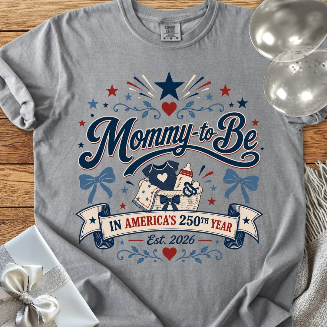 Mommy-to-Be in America’s 250th Year - Premium America 250 T-Shirt