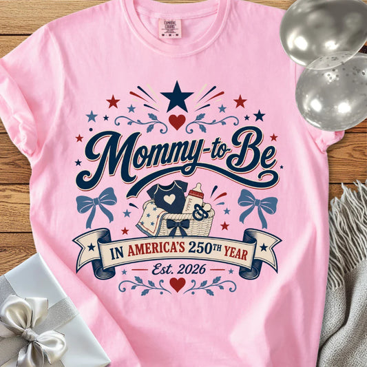 Mommy-to-Be in America’s 250th Year - Premium America 250 T-Shirt