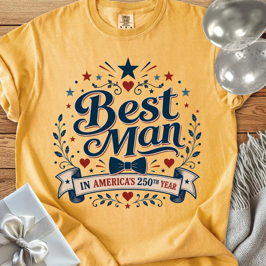 Best Man in America’s 250th Year - Premium America 250 Wedding T-Shirt