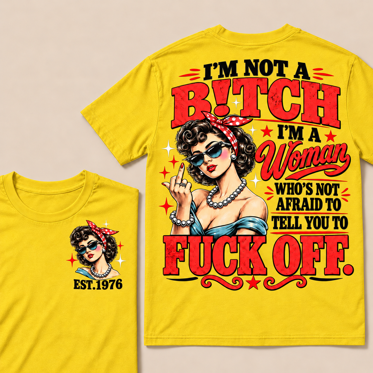 I'm Not A B!tch I'm A Woman Who's Not Afraid To Tell You To Fuck Off  T-Shirt
