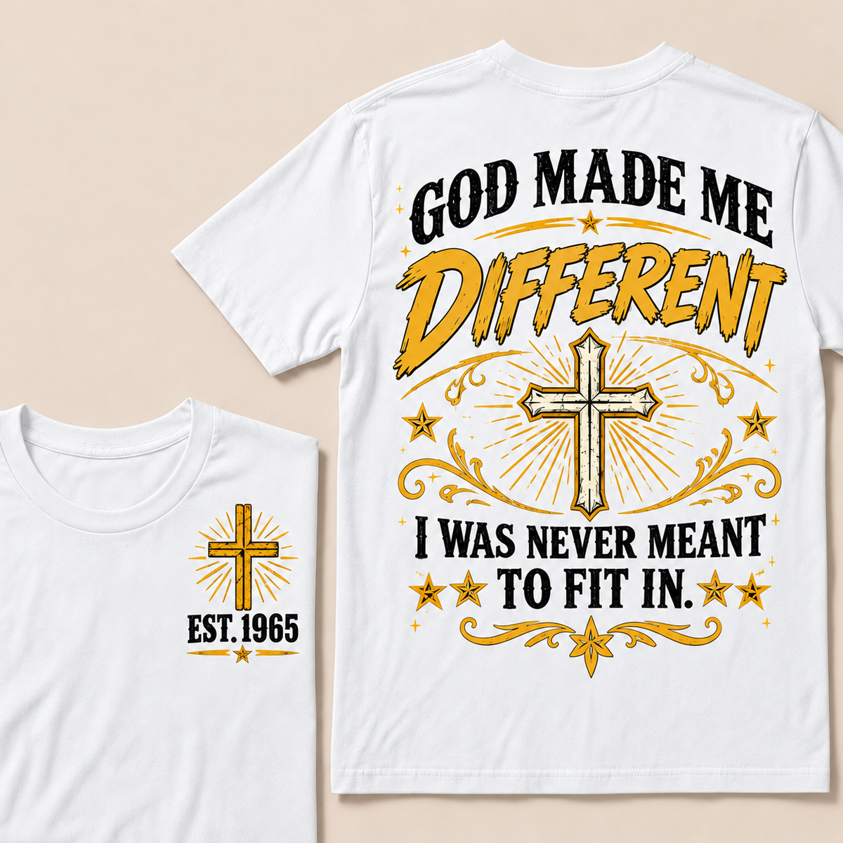 When God Made A Legend He Started With Me Christian Cross T-Shirt