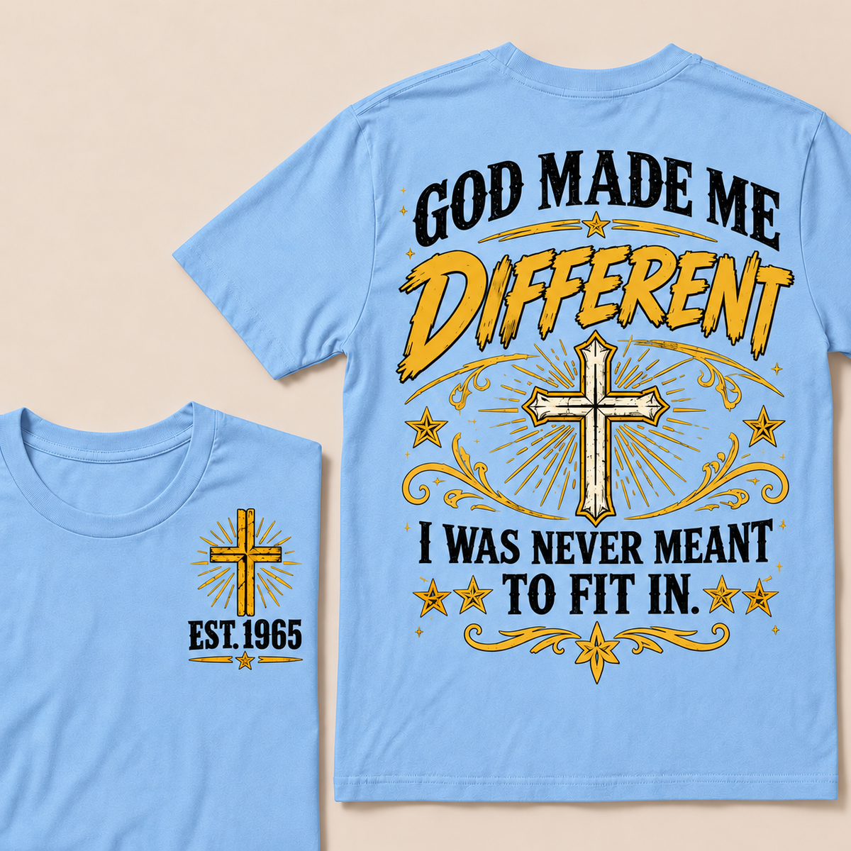 When God Made A Legend He Started With Me Christian Cross T-Shirt
