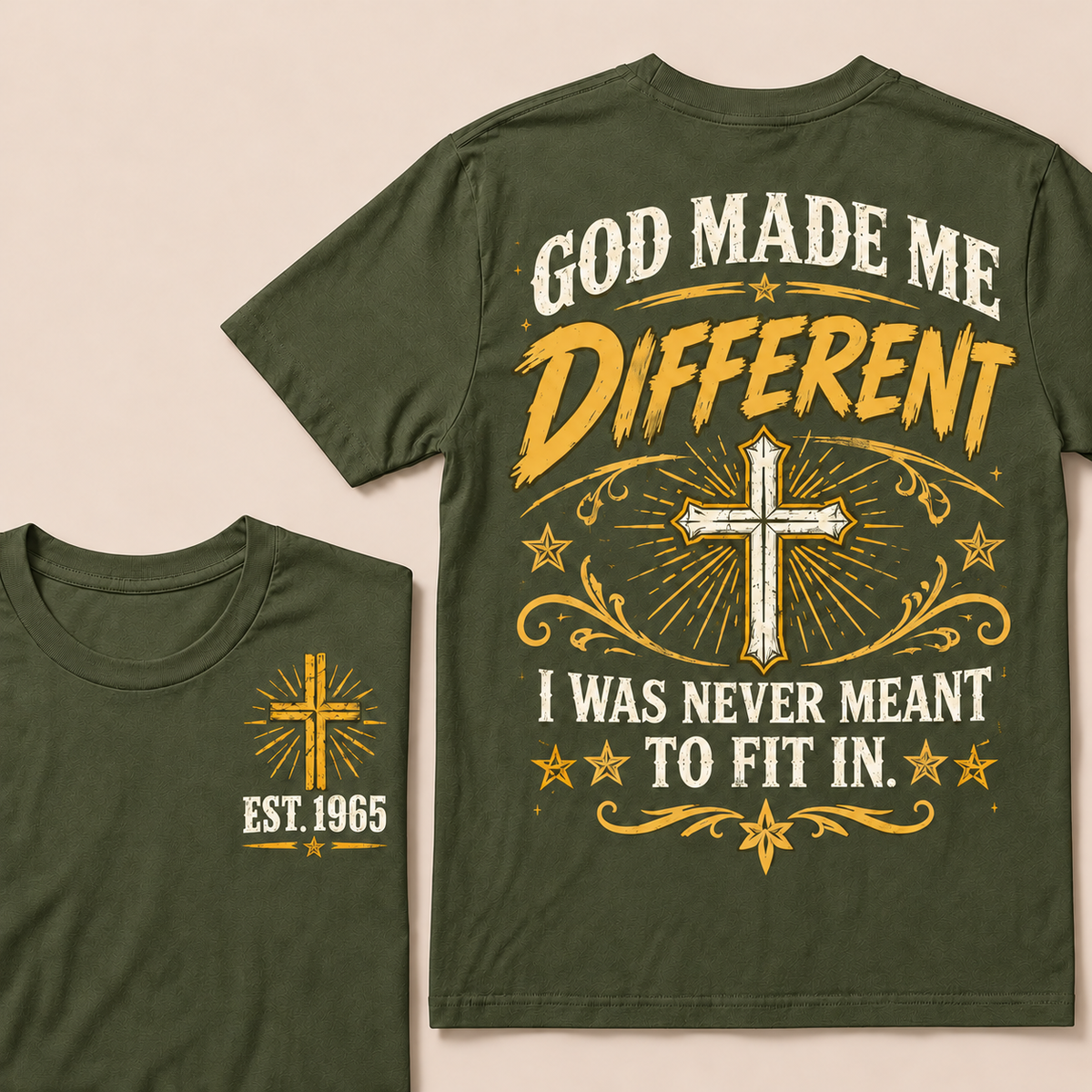 When God Made A Legend He Started With Me Christian Cross T-Shirt