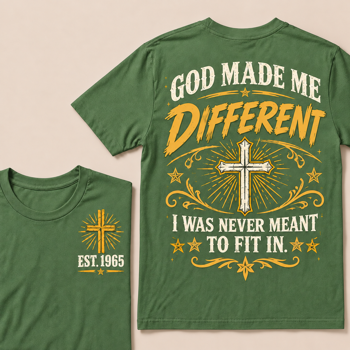 When God Made A Legend He Started With Me Christian Cross T-Shirt