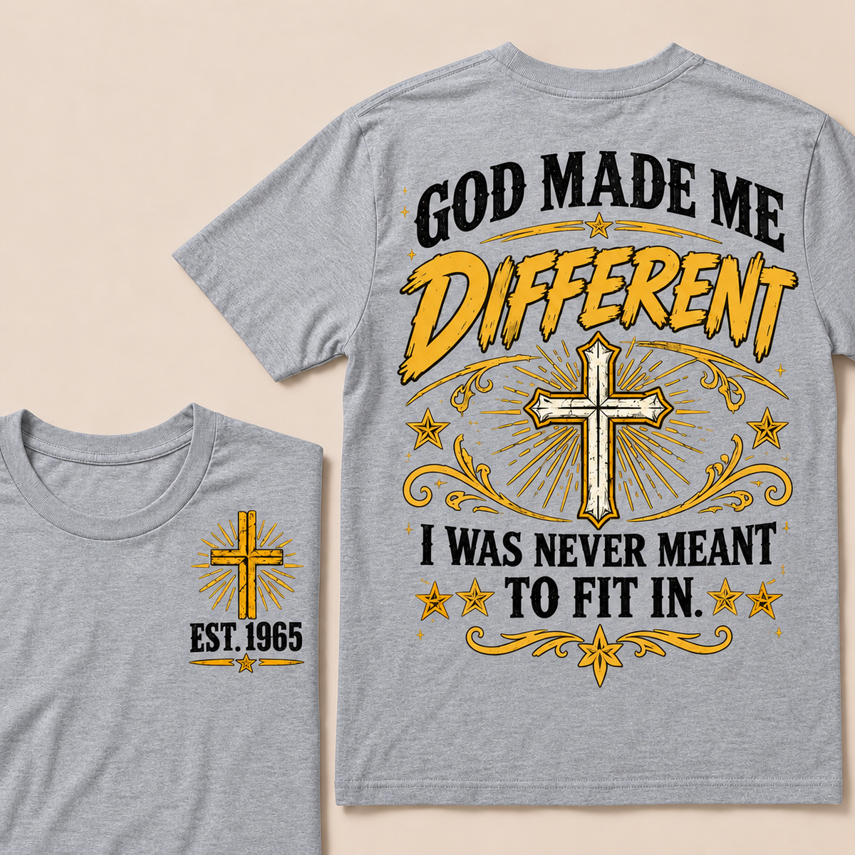 When God Made A Legend He Started With Me Christian Cross T-Shirt