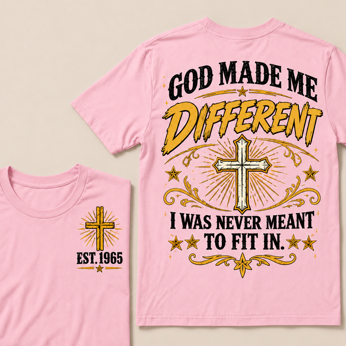 When God Made A Legend He Started With Me Christian Cross T-Shirt