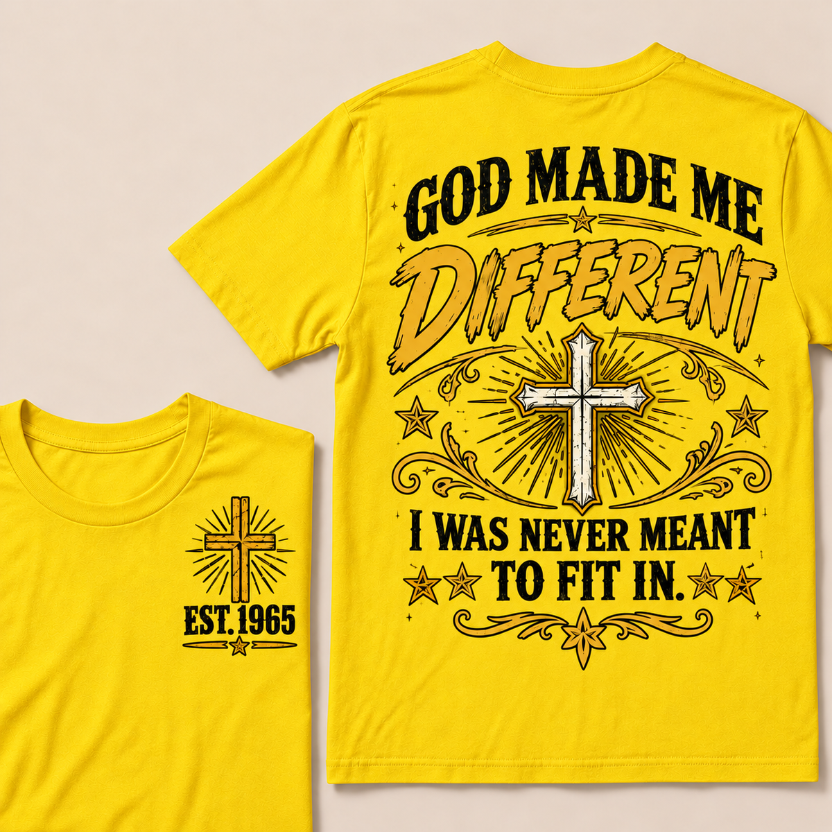 When God Made A Legend He Started With Me Christian Cross T-Shirt