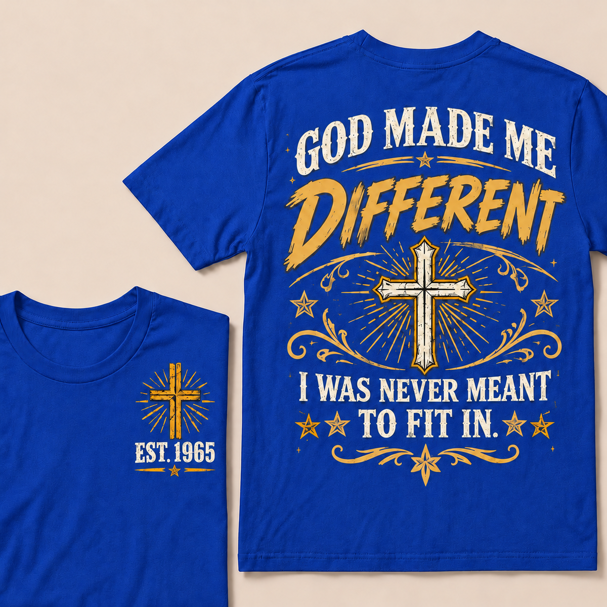 When God Made A Legend He Started With Me Christian Cross T-Shirt