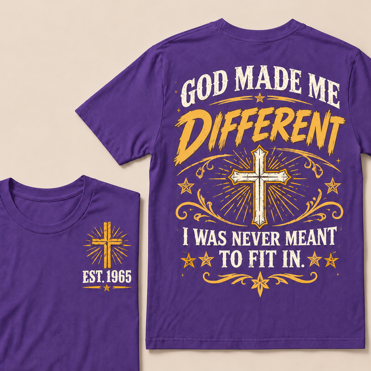 When God Made A Legend He Started With Me Christian Cross T-Shirt