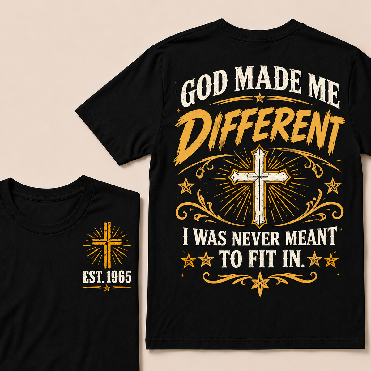 When God Made A Legend He Started With Me Christian Cross T-Shirt