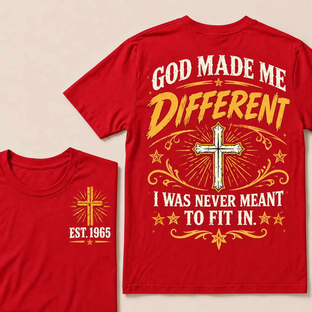 When God Made A Legend He Started With Me Christian Cross T-Shirt
