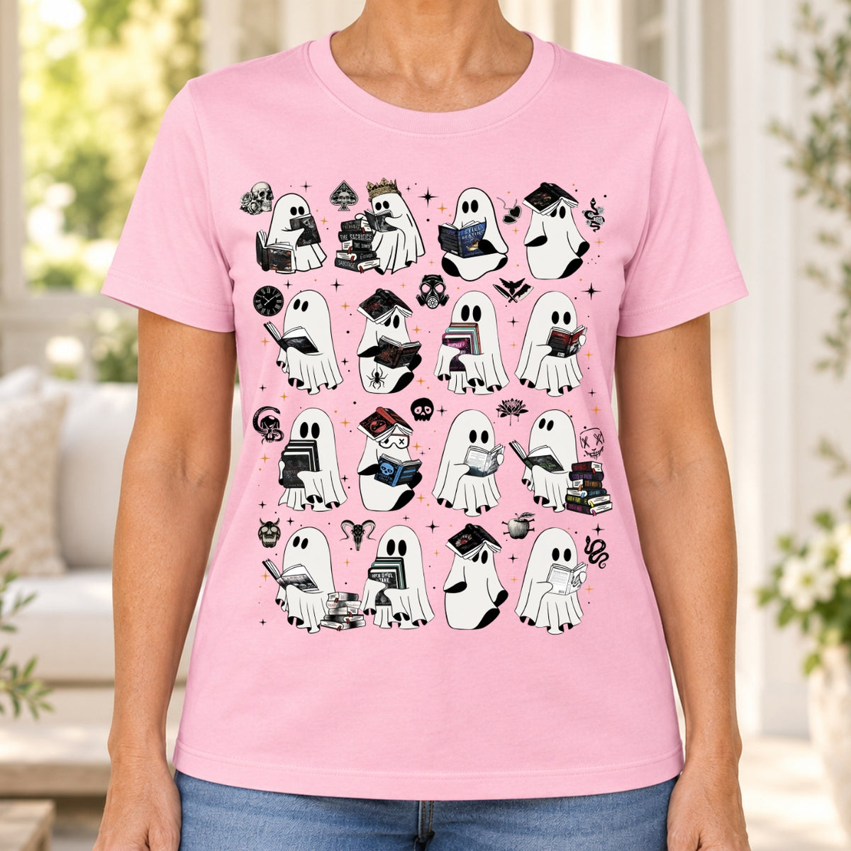 Ghosts Reading Dark Romance Series Books T-Shirt